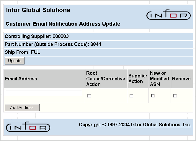 Customer Email Notification Update