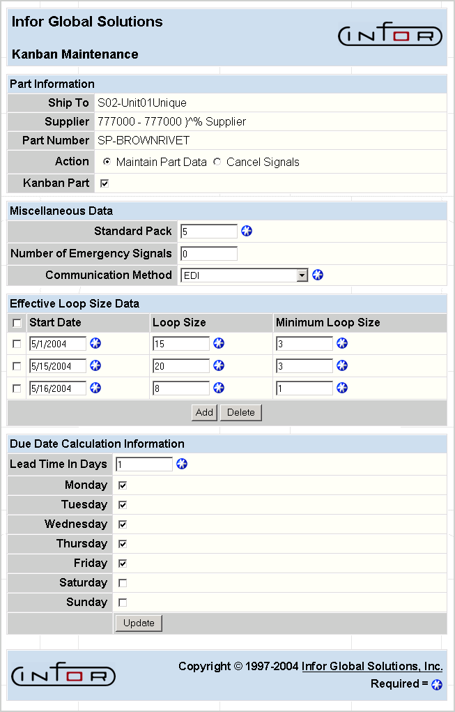 Kanban Maintenace (Options)